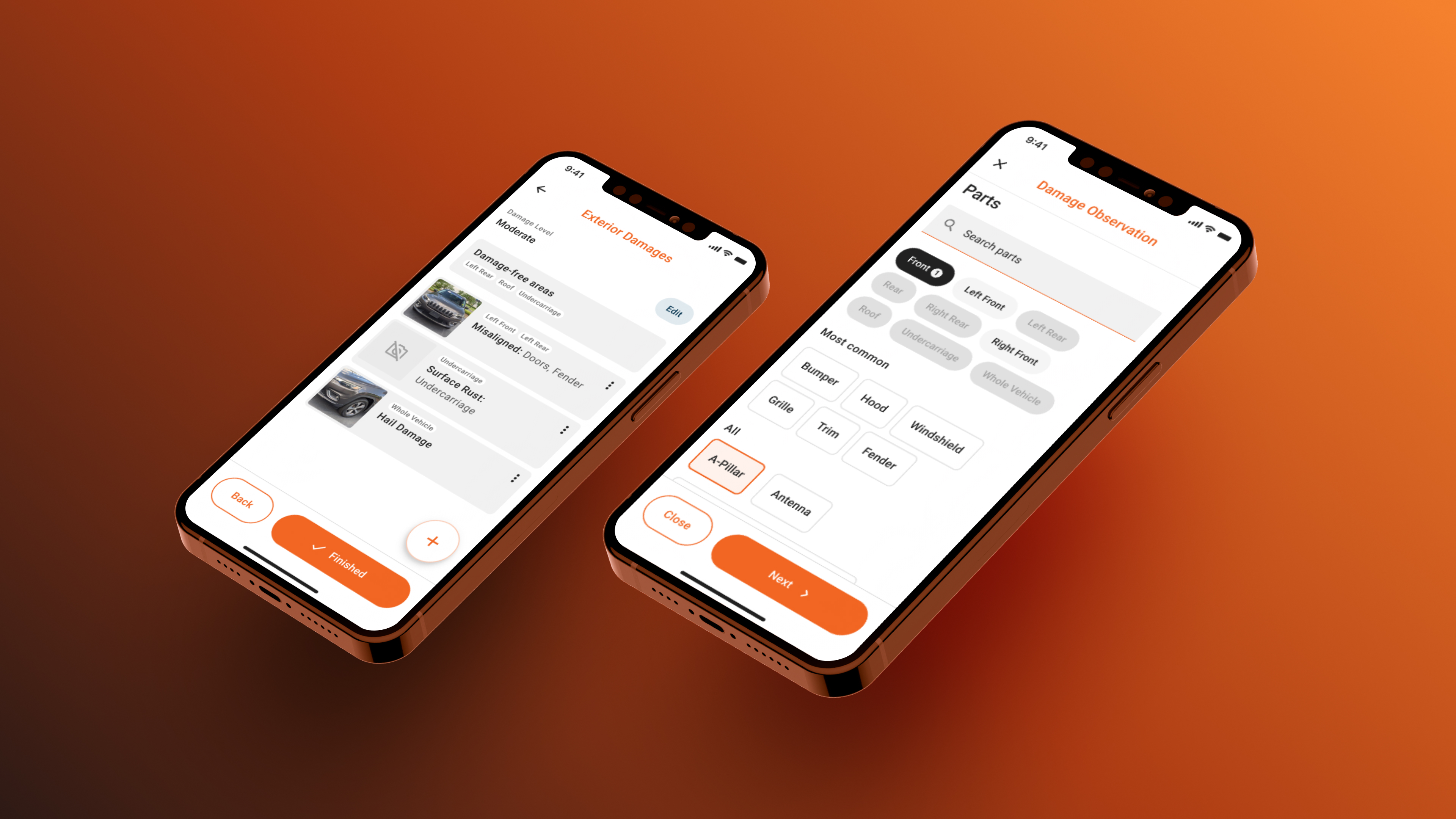 ACV Auctions self-inspection app screens