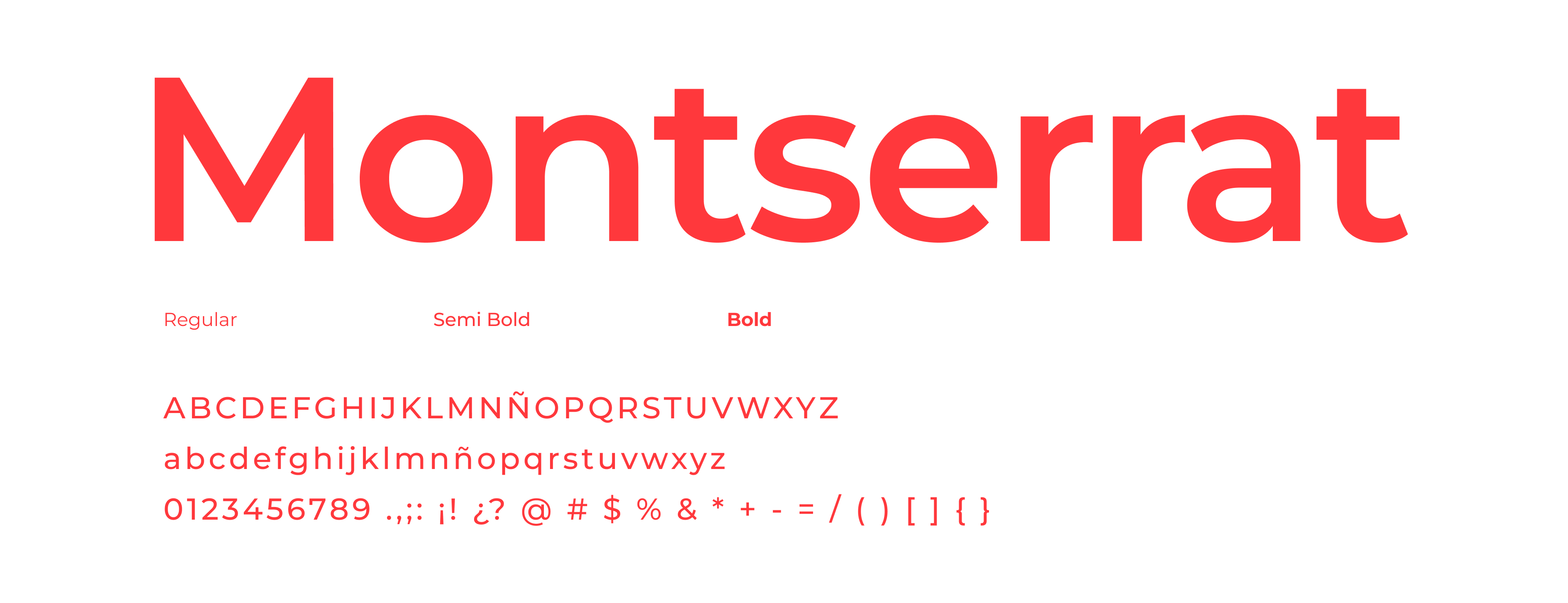 Montserrat specimen showing Regular, Semi Bold, and Bold.