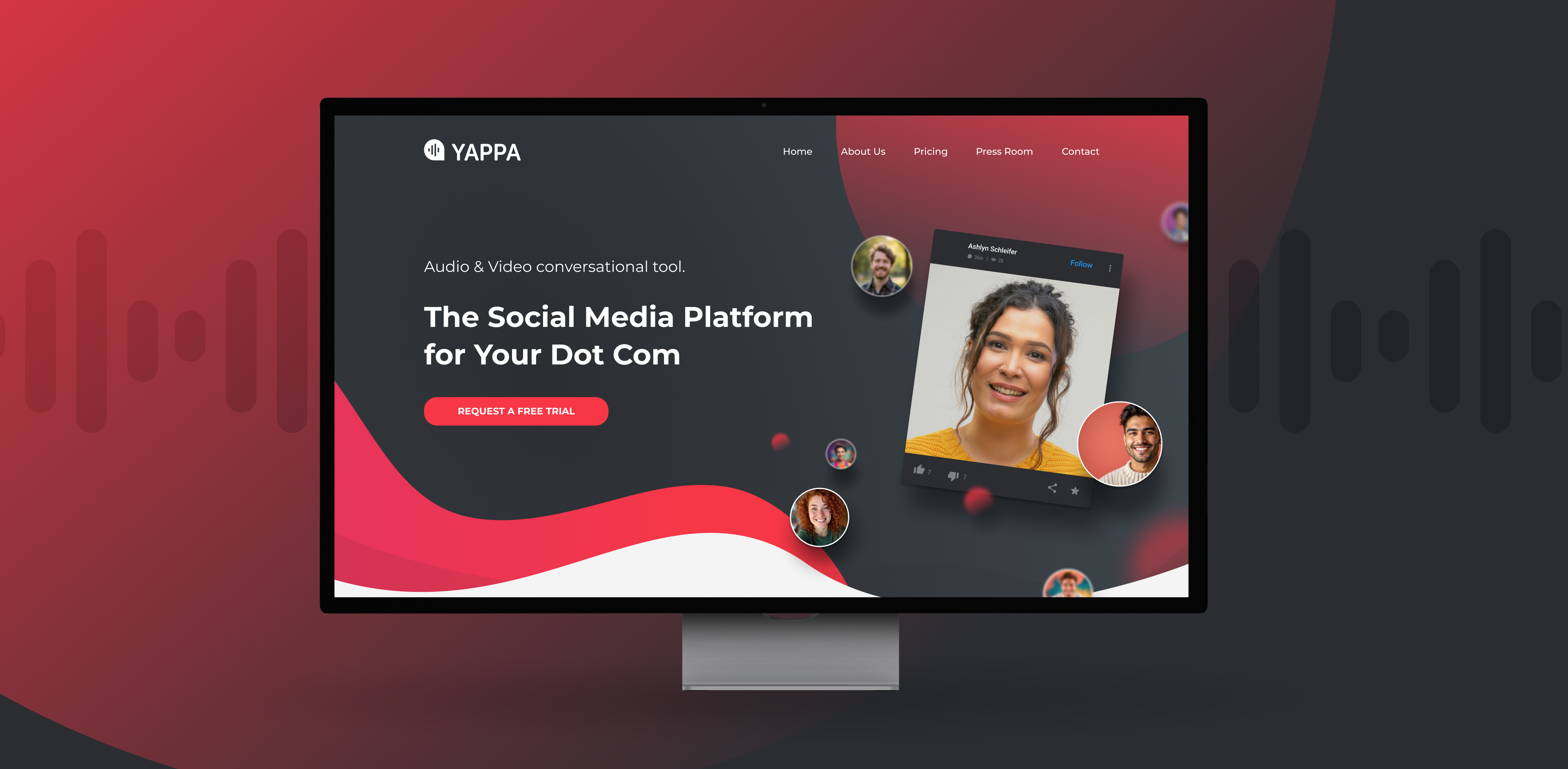 Yappa website redesign displayed on a desktop monitor